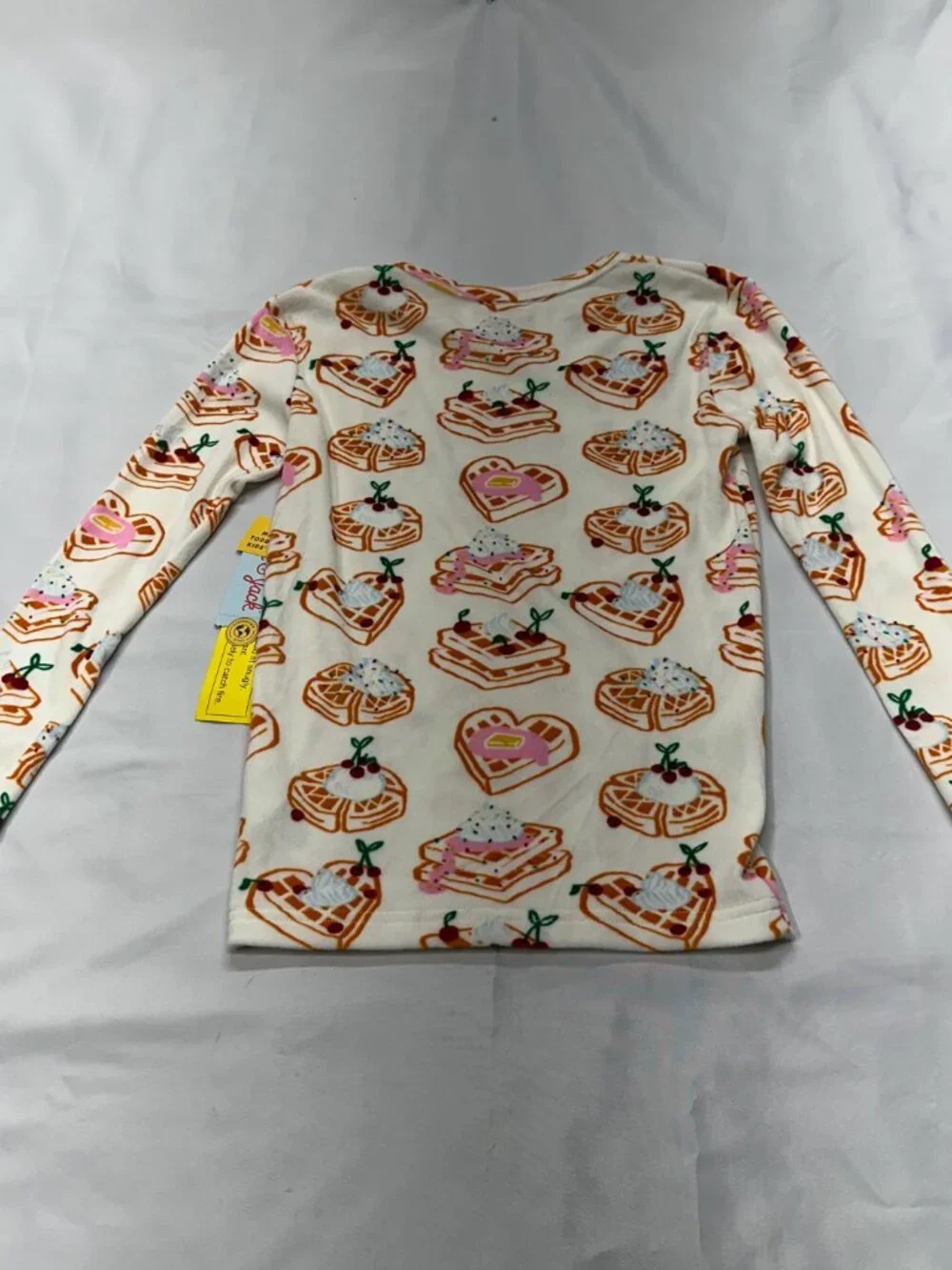 Girls Cat & Jack Waffle Print Long Sleeve Shirt – Cream